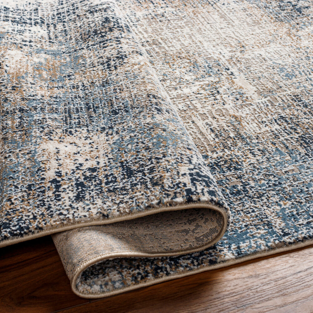 Allegro Plus Amber/Navy Machine Woven Rug - fold