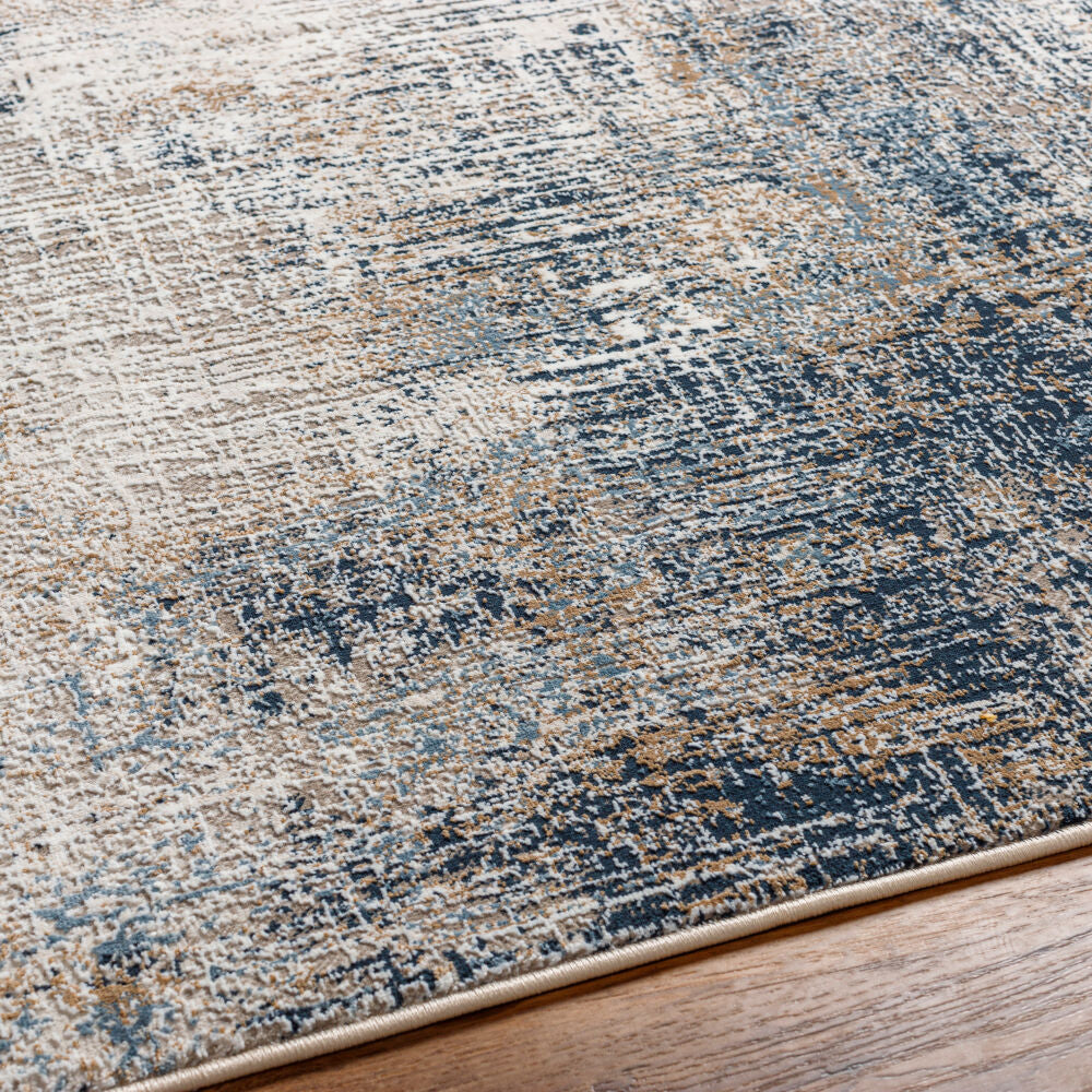 Allegro Plus Amber/Navy Machine Woven Rug - texture