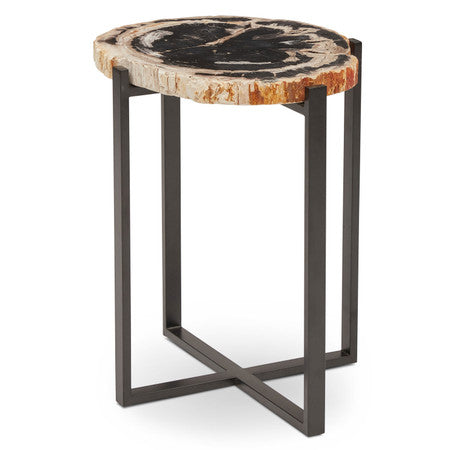 Relique Milo End Table Black Frame - Natural Dark Top
