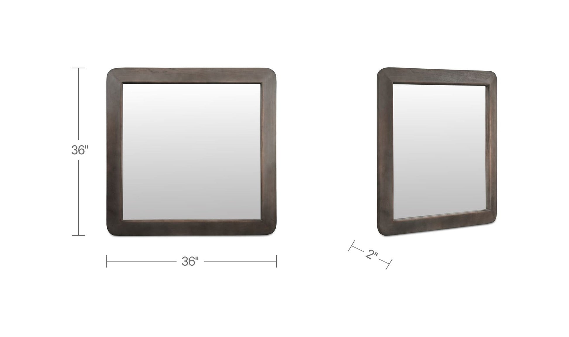 Perth Square Mirror Brown by Moe's Home Collection - view 7