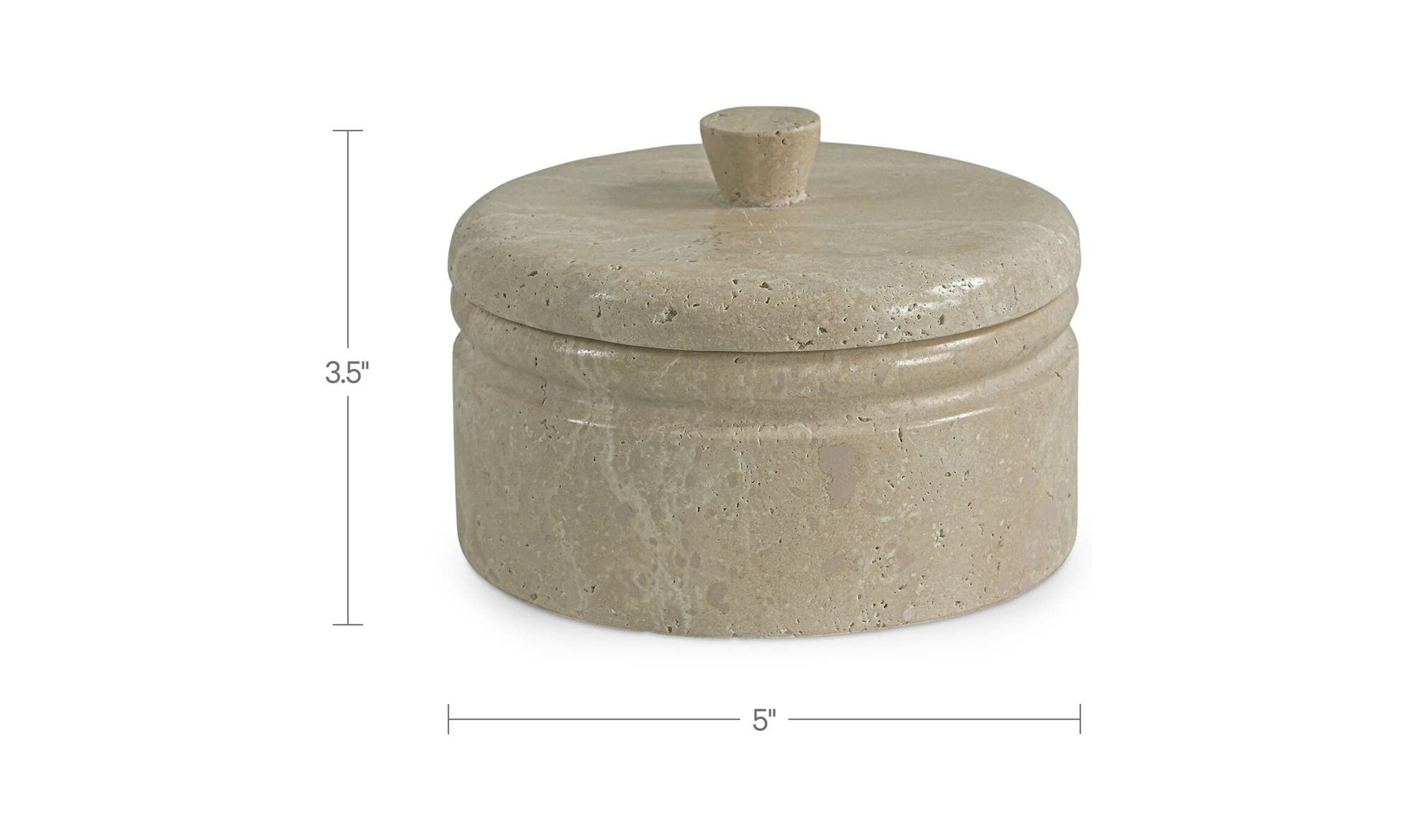 Valencia Round Travertine Box by Moe's Home Collection - view 10