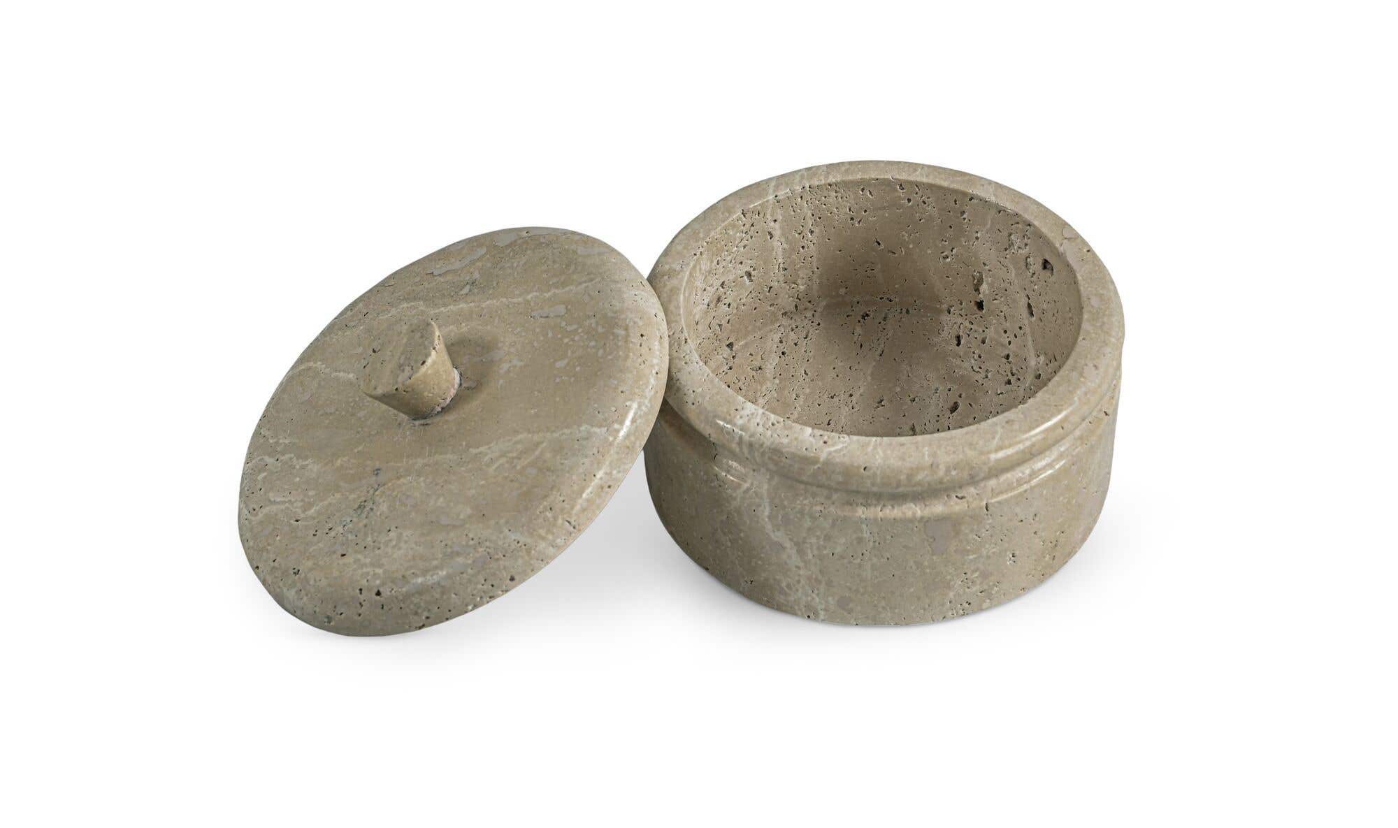 Valencia Round Travertine Box by Moe's Home Collection - view 4