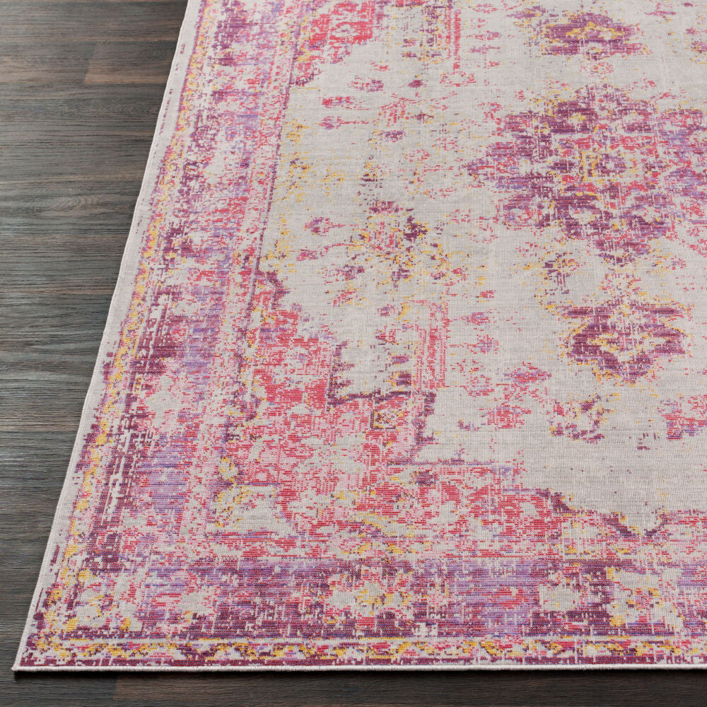 Antioch Gray/Yellow Machine Woven Rug - front