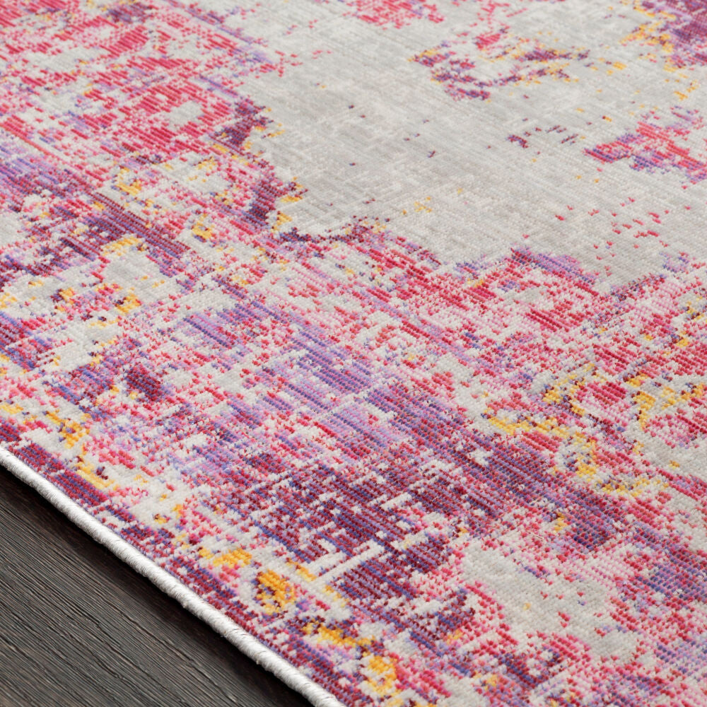 Antioch Gray/Yellow Machine Woven Rug - texture