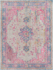 Antioch Burgundy/Yellow Machine Woven Rug - 2' x 2'11"