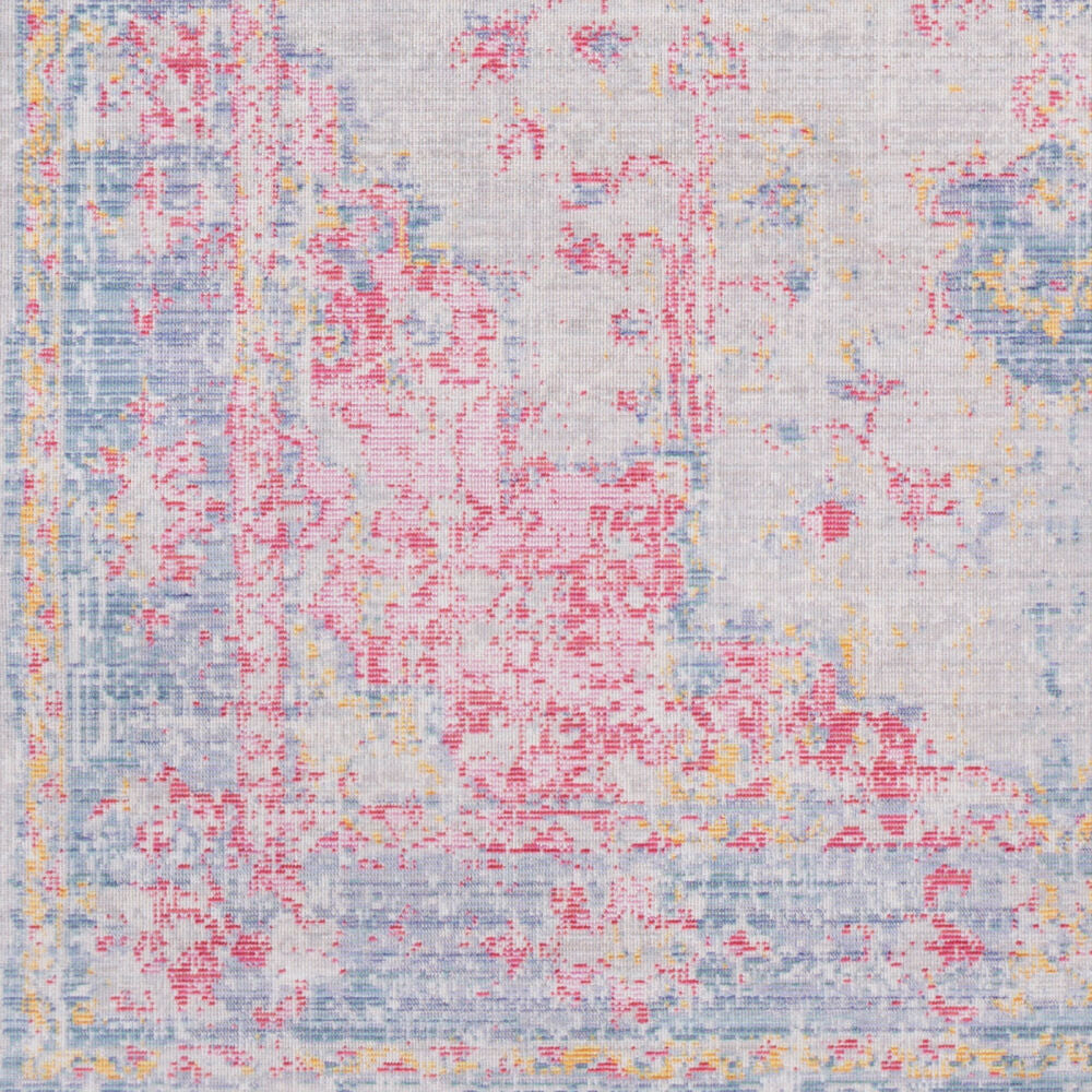 Antioch Burgundy/Yellow Machine Woven Rug - swatch