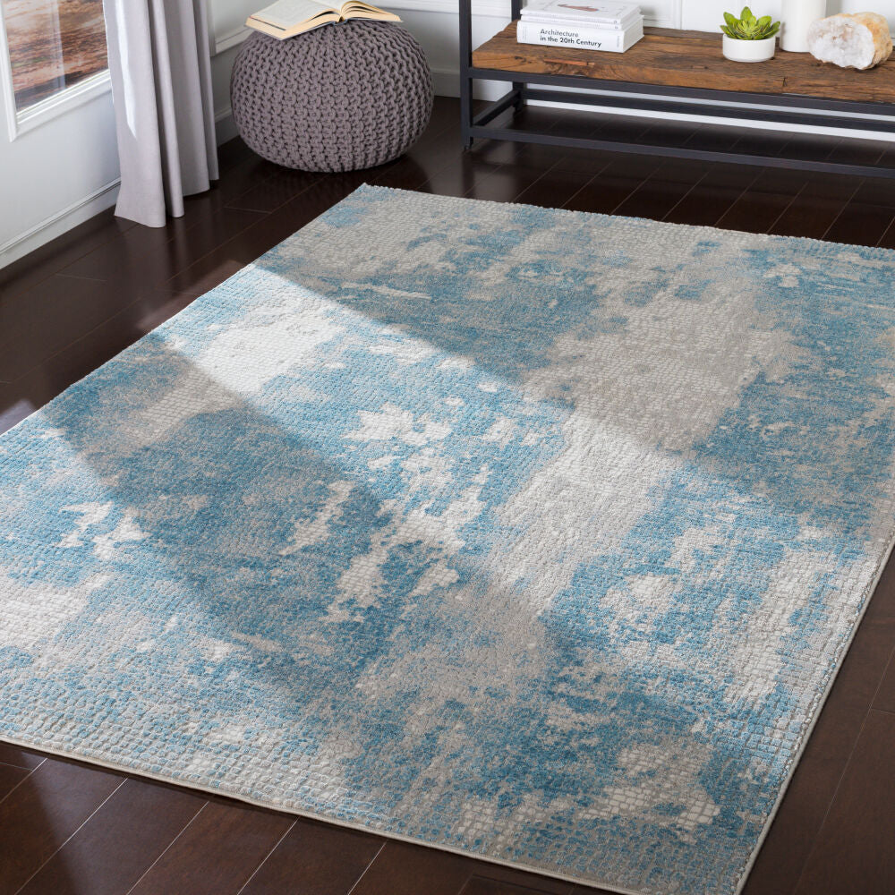 Aisha Gray/Off-White Machine Woven Rug AIS-2301 - roomscene