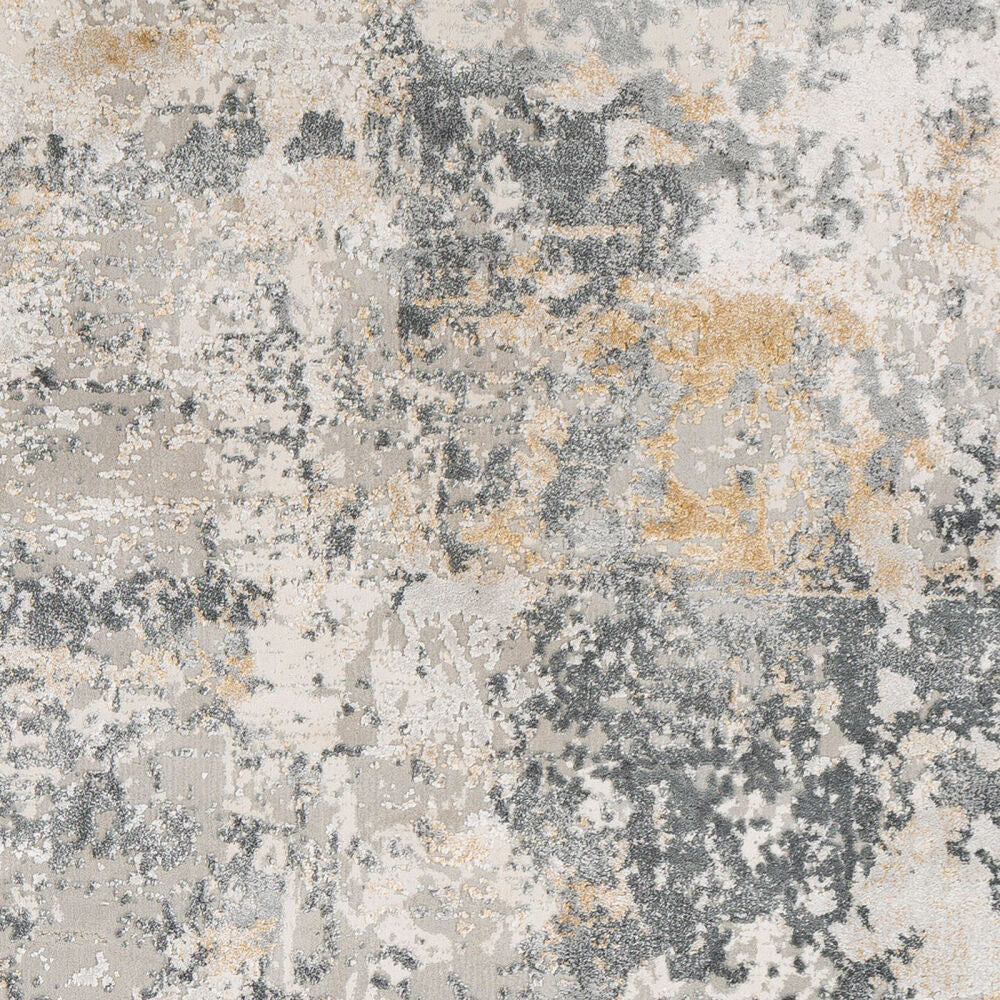 Aisha Charcoal/Mustard Machine Woven Rug AIS-2303 - swatch