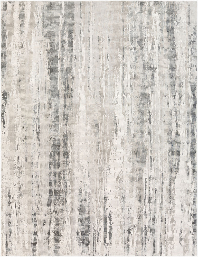 Aisha Charcoal/Off-White Machine Woven Rug - 10' x 14'