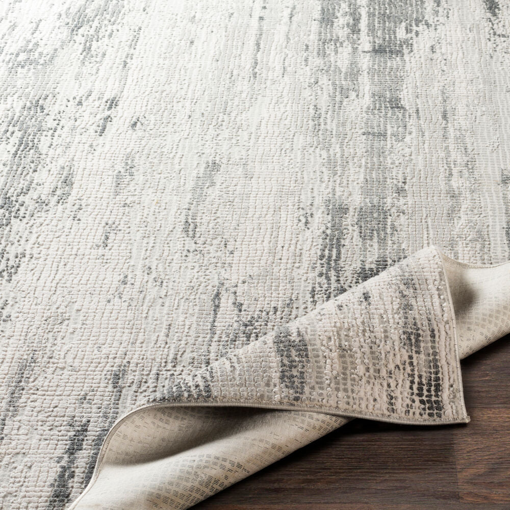 Aisha Charcoal/Off-White Machine Woven Rug - fold