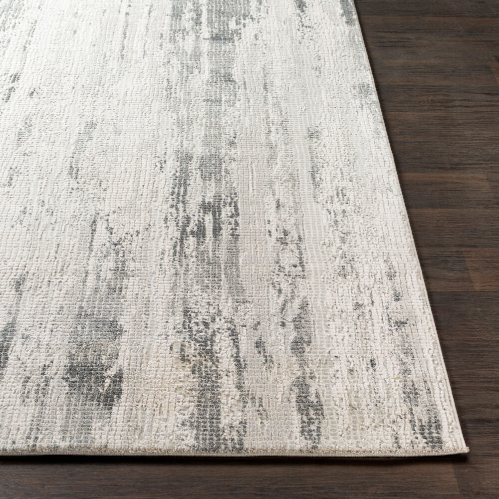 Aisha Charcoal/Off-White Machine Woven Rug - front