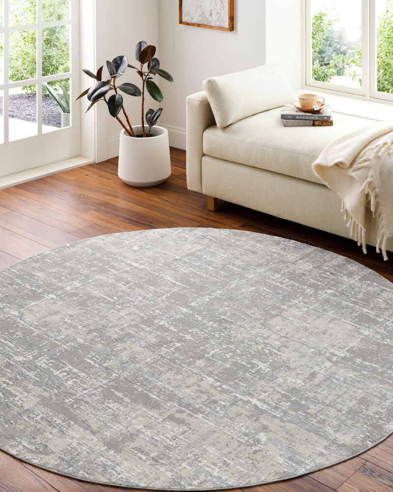 Aisha Gray/Off-White Machine Woven Rug AIS-2305 - roomscene