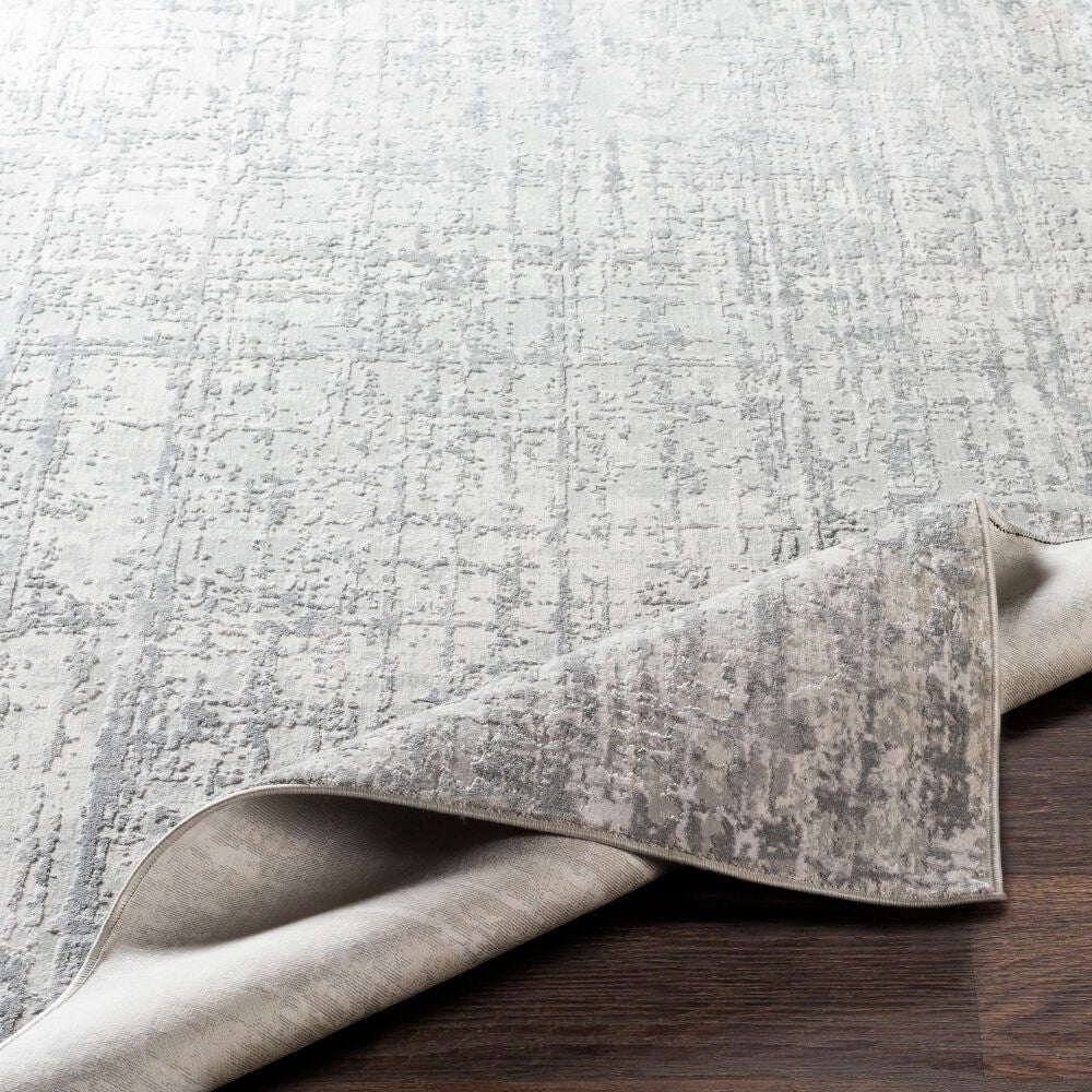 Aisha Gray/Off-White Machine Woven Rug AIS-2305 - fold
