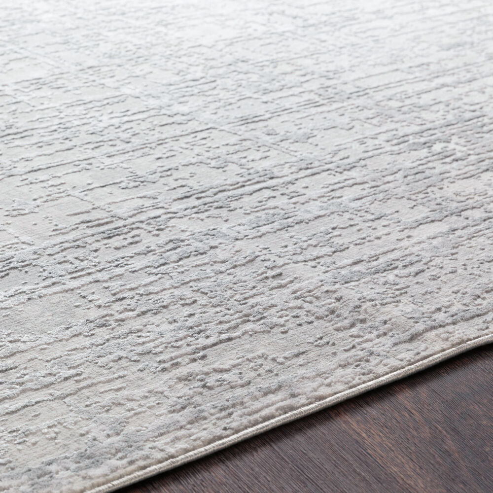 Aisha Gray/Off-White Machine Woven Rug AIS-2305 - texture