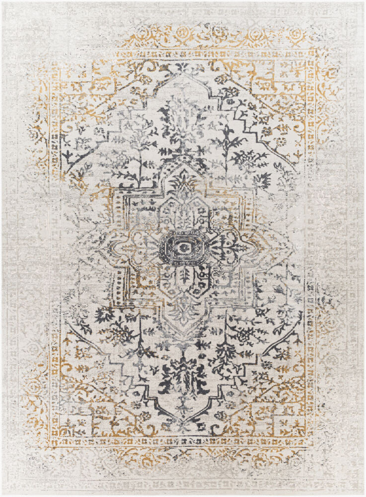 Aisha Charcoal/Mustard Machine Woven Rug AIS-2308 - 10' x 14'