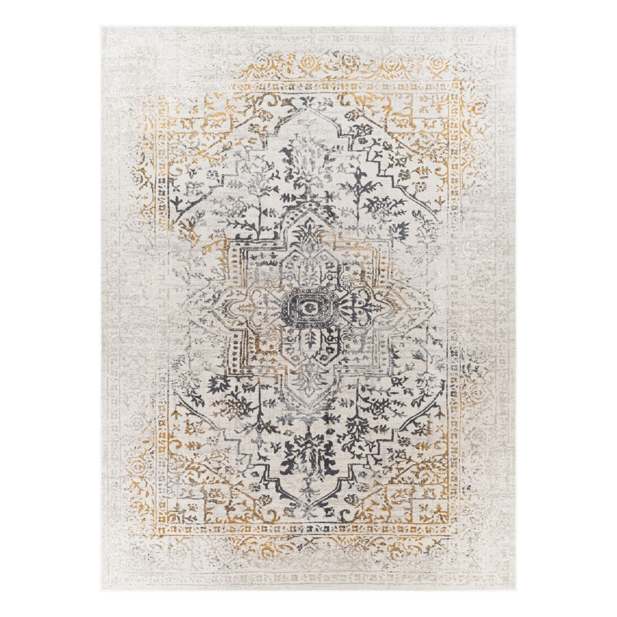 Aisha Charcoal/Mustard Machine Woven Rug AIS-2308 - 10' x 14'
