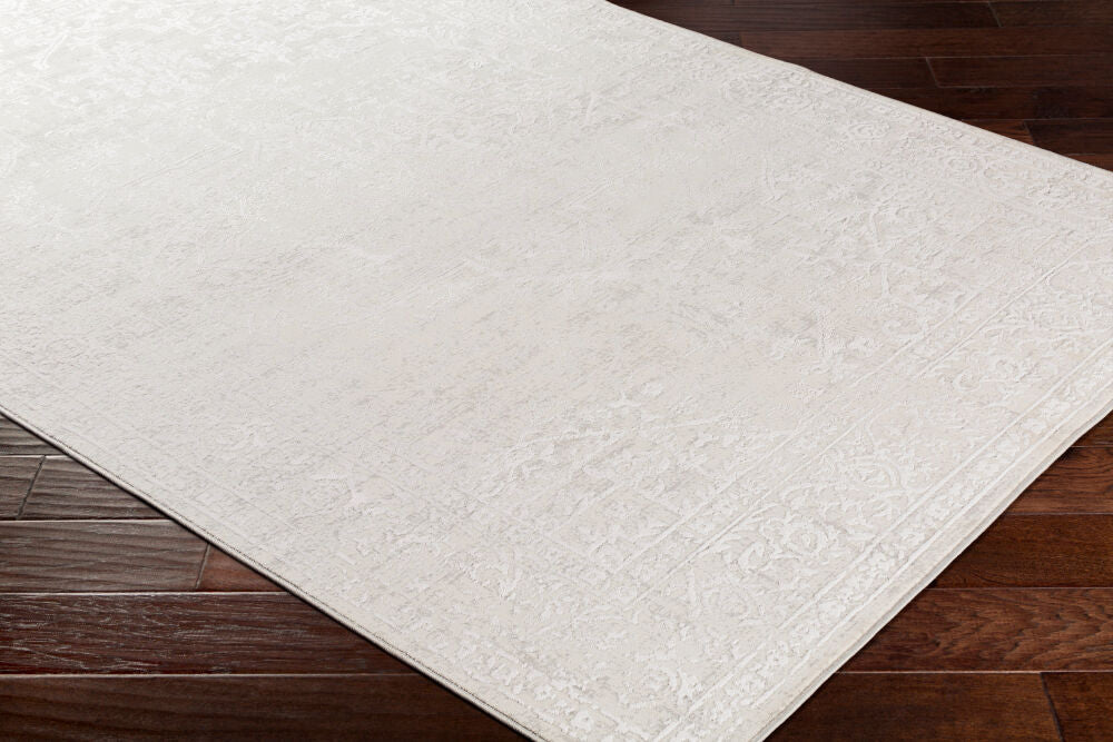 Aisha Gray/Off-White Machine Woven Rug AIS-2309 - corner