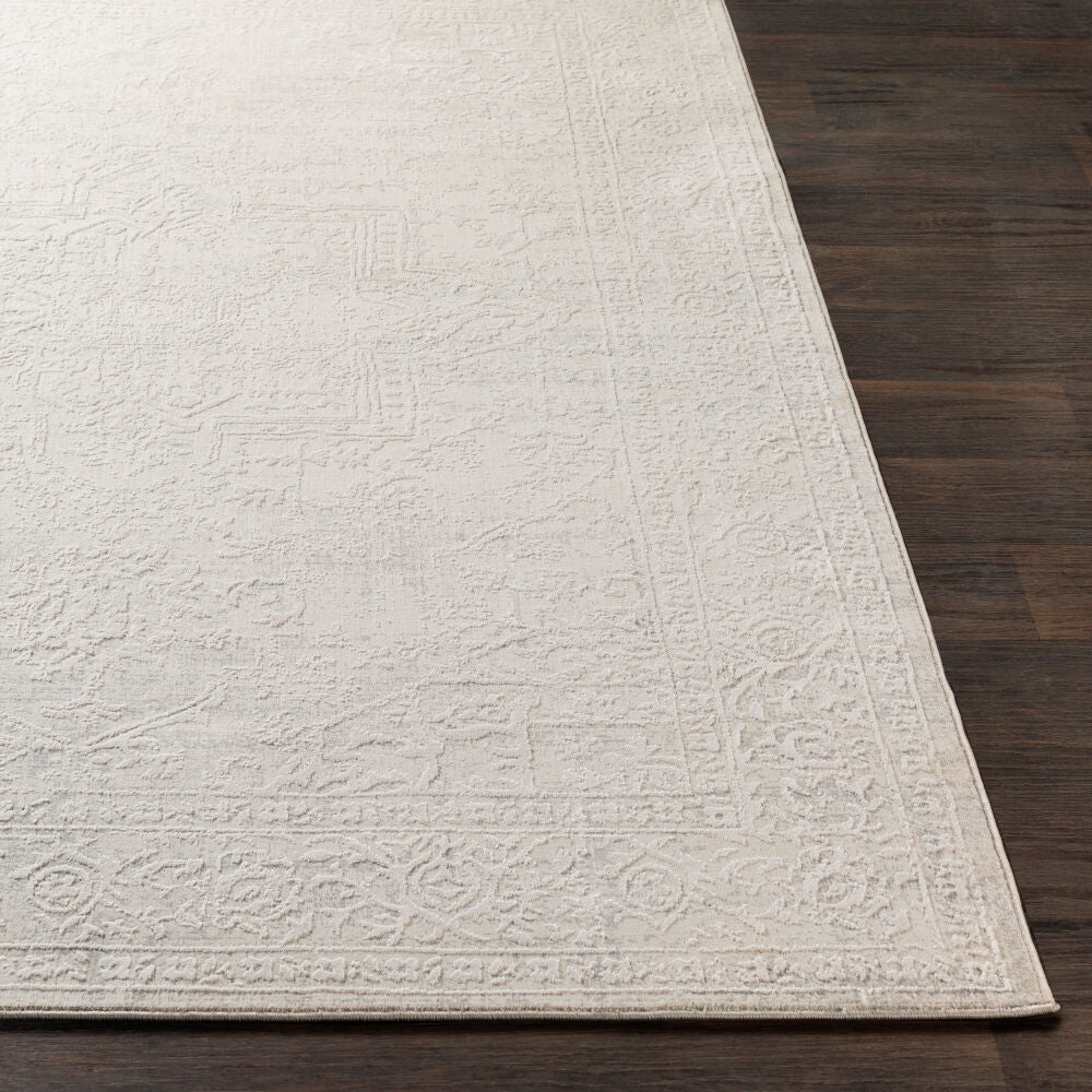 Aisha Gray/Off-White Machine Woven Rug AIS-2309 - front