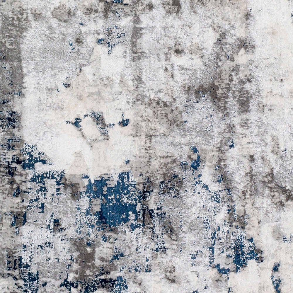 Aisha Blue/Off-White Machine Woven Rug - swatch