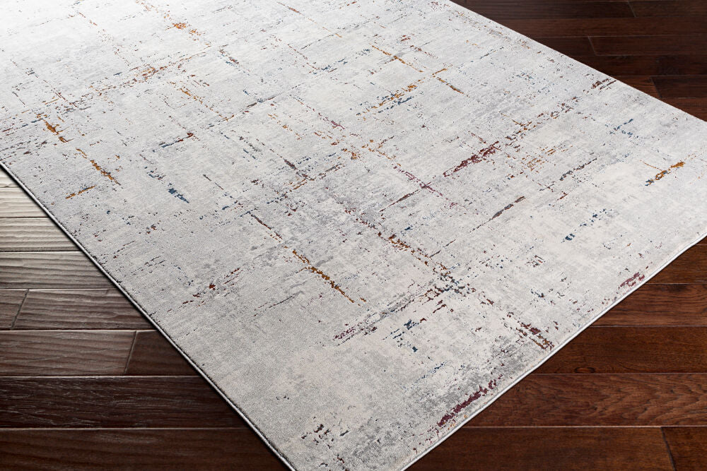 Aisha Burgandy/Off-White Machine Woven Rug - corner