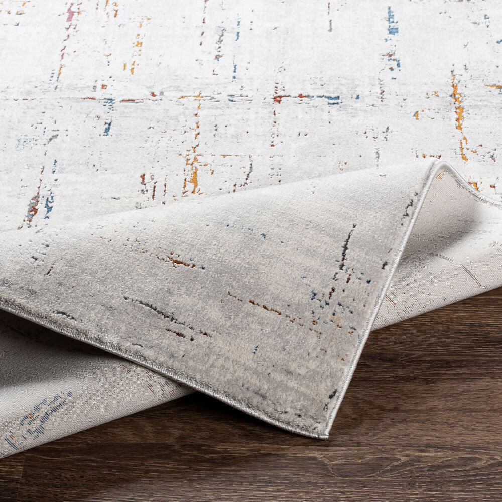Aisha Burgandy/Off-White Machine Woven Rug - fold