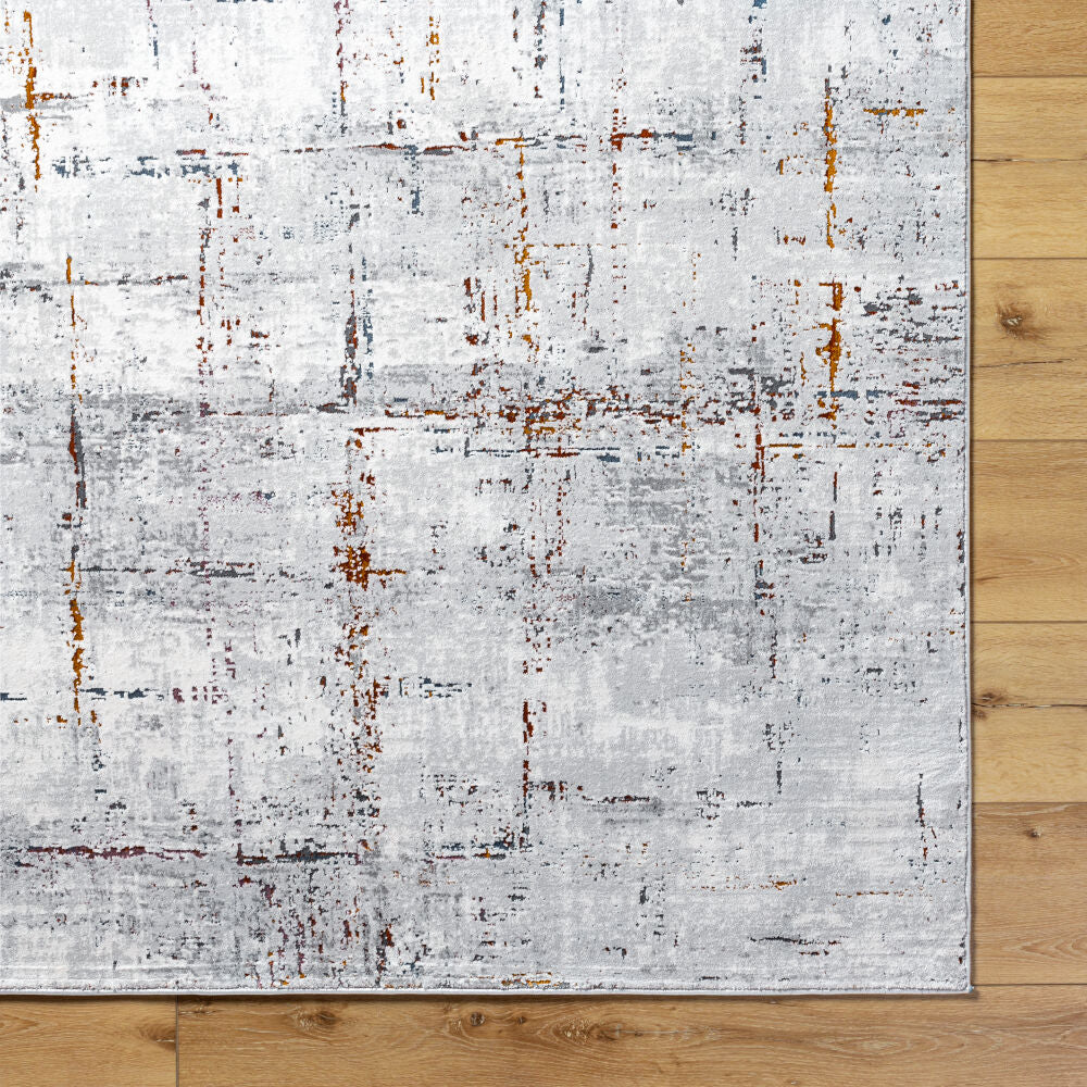 Aisha Burgandy/Off-White Machine Woven Rug - overhead