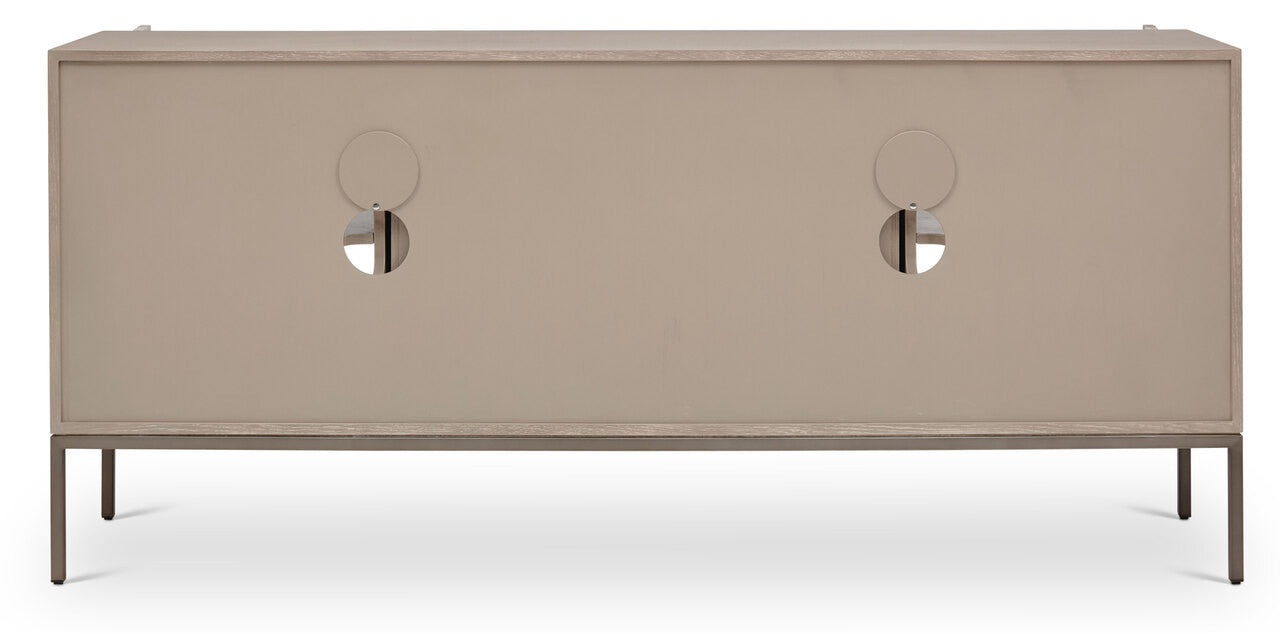 IE Series - Holly Buffet - Taupe Grey - Gun Metal Base