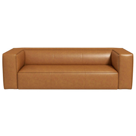 Colton  Tan Leather Sofa - 92"