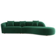 Elijah Japandi Style Curvy Sectional Sofa 126" - Green