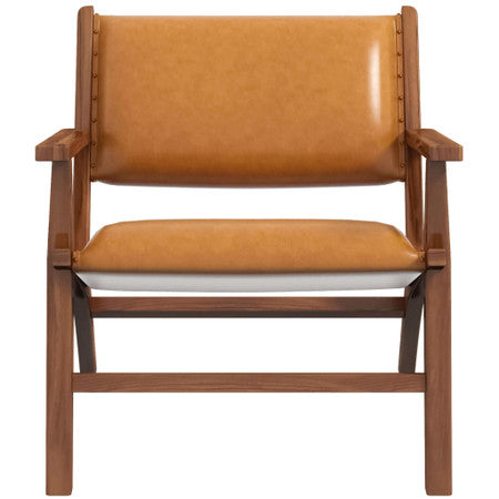 Hendrix Antique Tan Leather Arm Chair - 26"