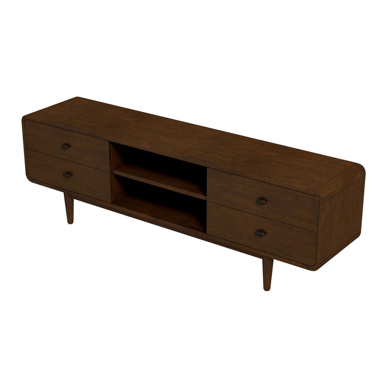 Alexa Mid Century Modern Style TV Stand - Brown