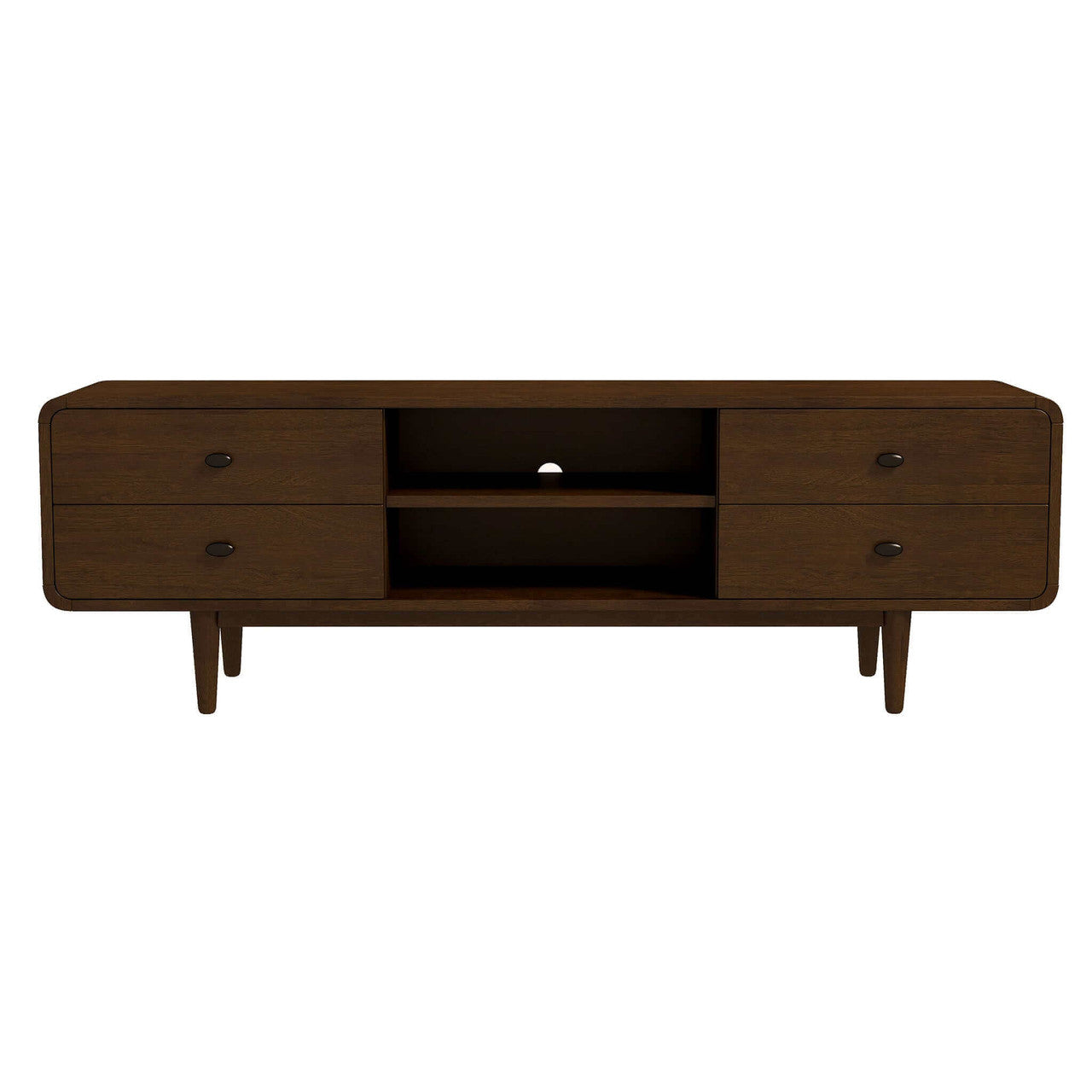 Alexa Mid Century Modern Style TV Stand - Brown