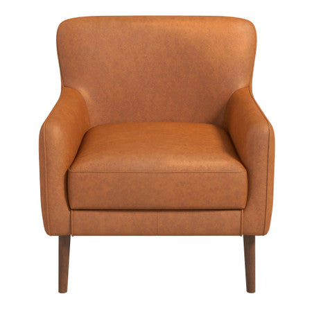 Claire  Genuine Leather Lounge Chair In Tan - 28"