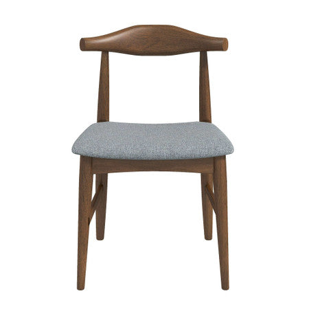 Damian Mid-Century Solid Wood Grey Dining Chair - 13"
