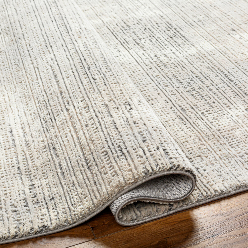 Alder Charcoal/Taupe Machine Woven Rug ALD-2309 - fold