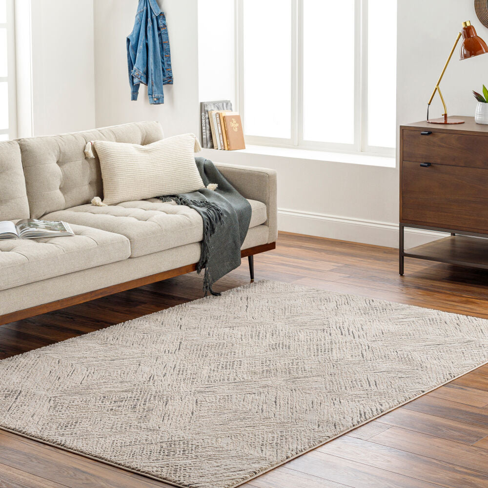 Alder Black/Taupe Machine Woven Rug - roomscene