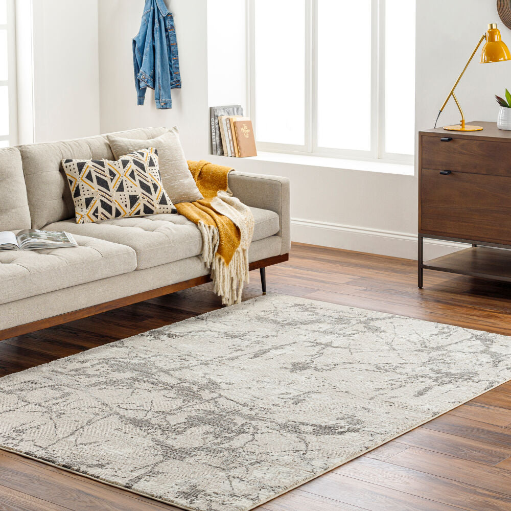 Alder Charcoal/Taupe Machine Woven Rug ALD-2314 - roomscene