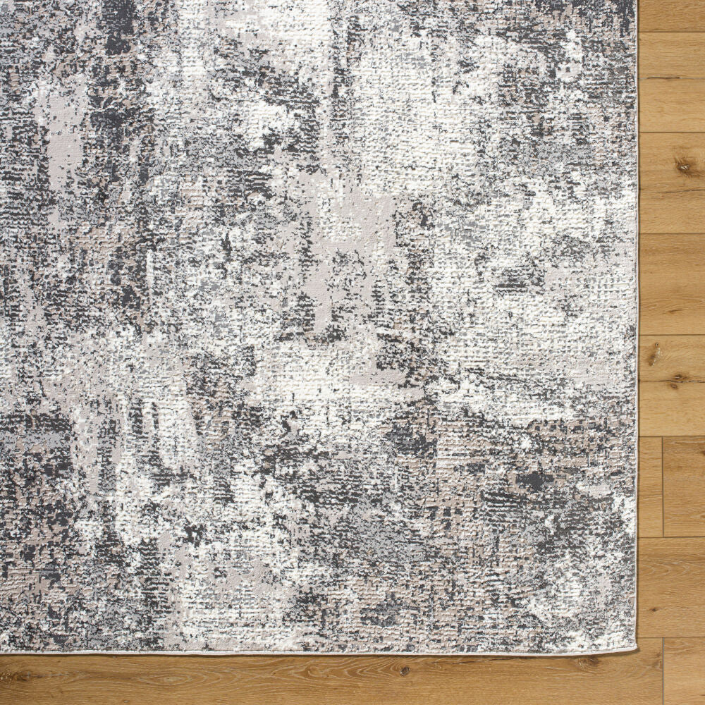 Alder Charcoal/Taupe Machine Woven Rug ALD-2319 - overhead