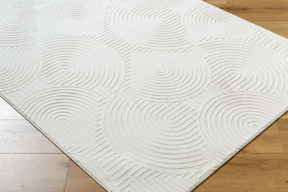 Alder Cream/Ivory Machine Woven Rug - corner
