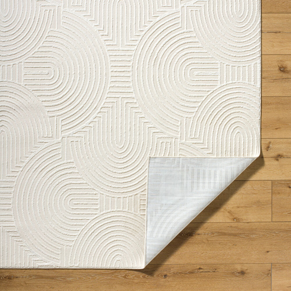 Alder Cream/Ivory Machine Woven Rug - fold