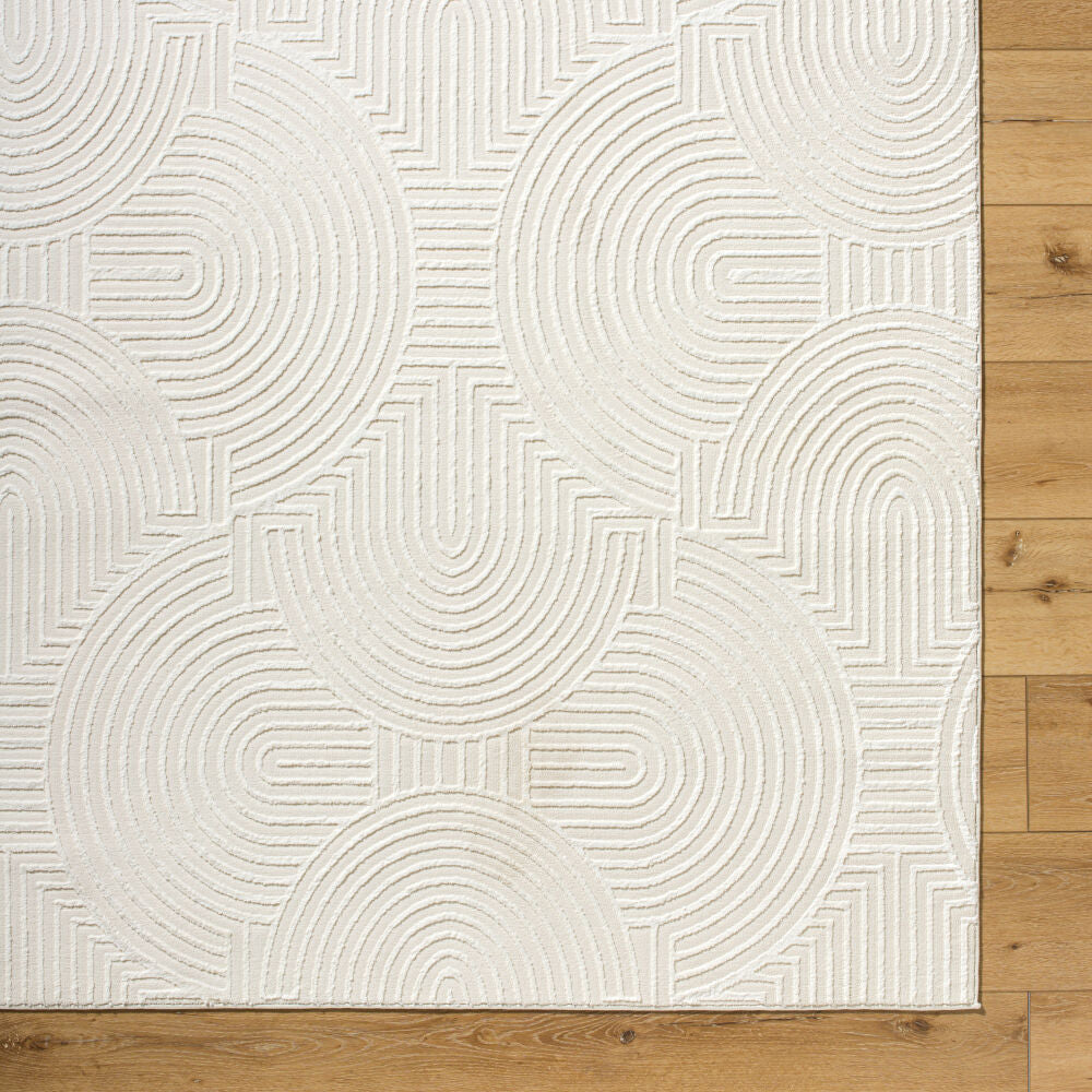 Alder Cream/Ivory Machine Woven Rug - overhead