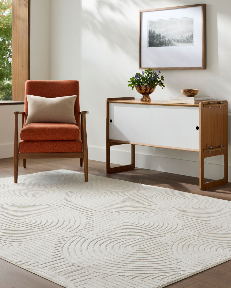 Alder Cream/Ivory Machine Woven Rug - roomscene