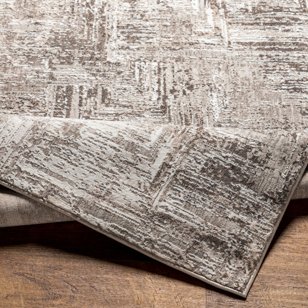 Allegro Charcoal/Tan Machine Woven Rug ALG-2321 - fold