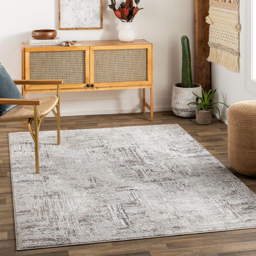 Allegro Charcoal/Tan Machine Woven Rug ALG-2321 - roomscene