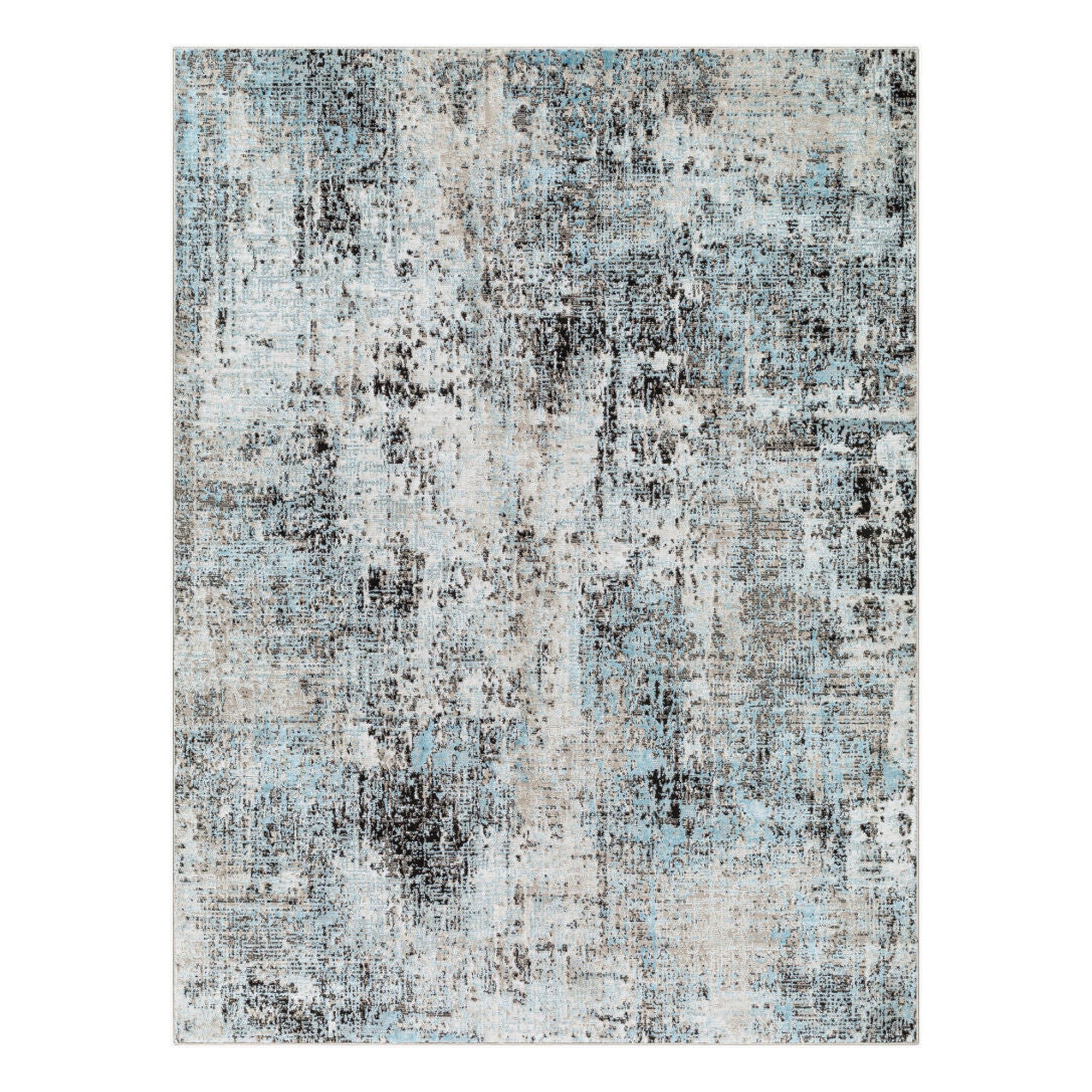 Allegro Blue/Tan Machine Woven Rug - 5'3" x 7'