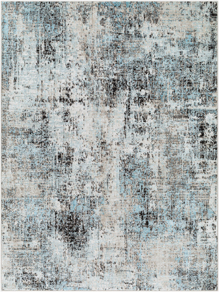 Allegro Blue/Tan Machine Woven Rug - 5'3" x 7'