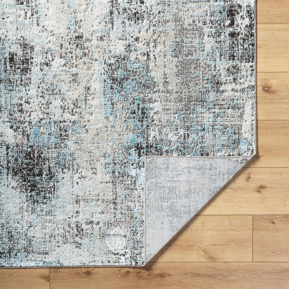 Allegro Blue/Tan Machine Woven Rug - fold