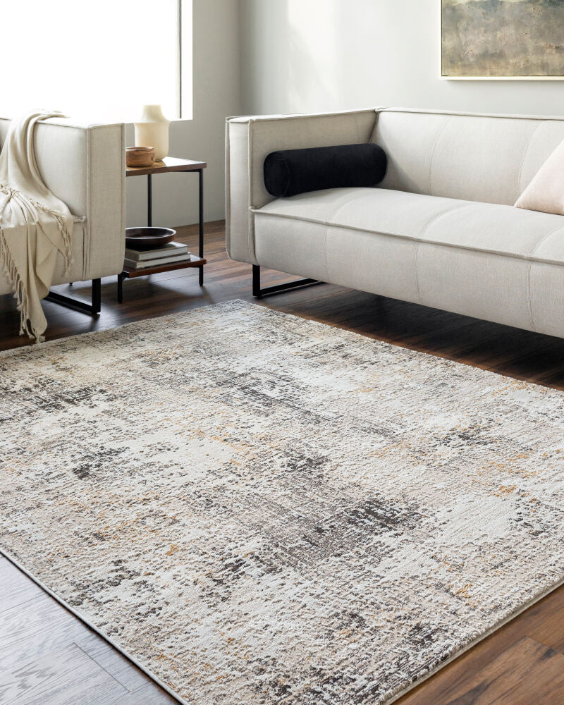 Allegro Charcoal/Tan Machine Woven Rug ALG-2357 - roomscene