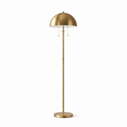 Allure 2-Light Floor Lamp | Gold Brass and Natural Rattan