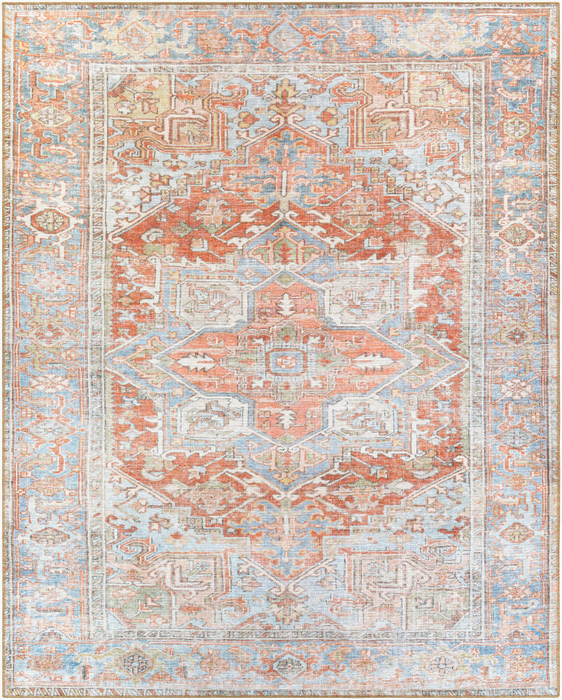 Alanya Brown/Sage Machine Woven Rug - 5'3" x 7'